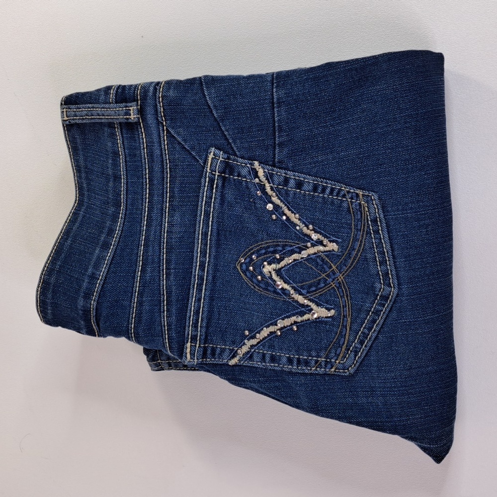 Wrangler Bootcut Mid-Rise Blue Jeans Size 7/8 ×32 Style 10MWBAR - Picture 5 of 15